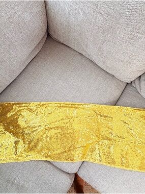 Set of 4 Gold Sequin Fabric Panel Table Runner Set of 4 pieces